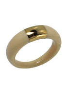Cream resin band ring with a wide gold metallic insert on top.