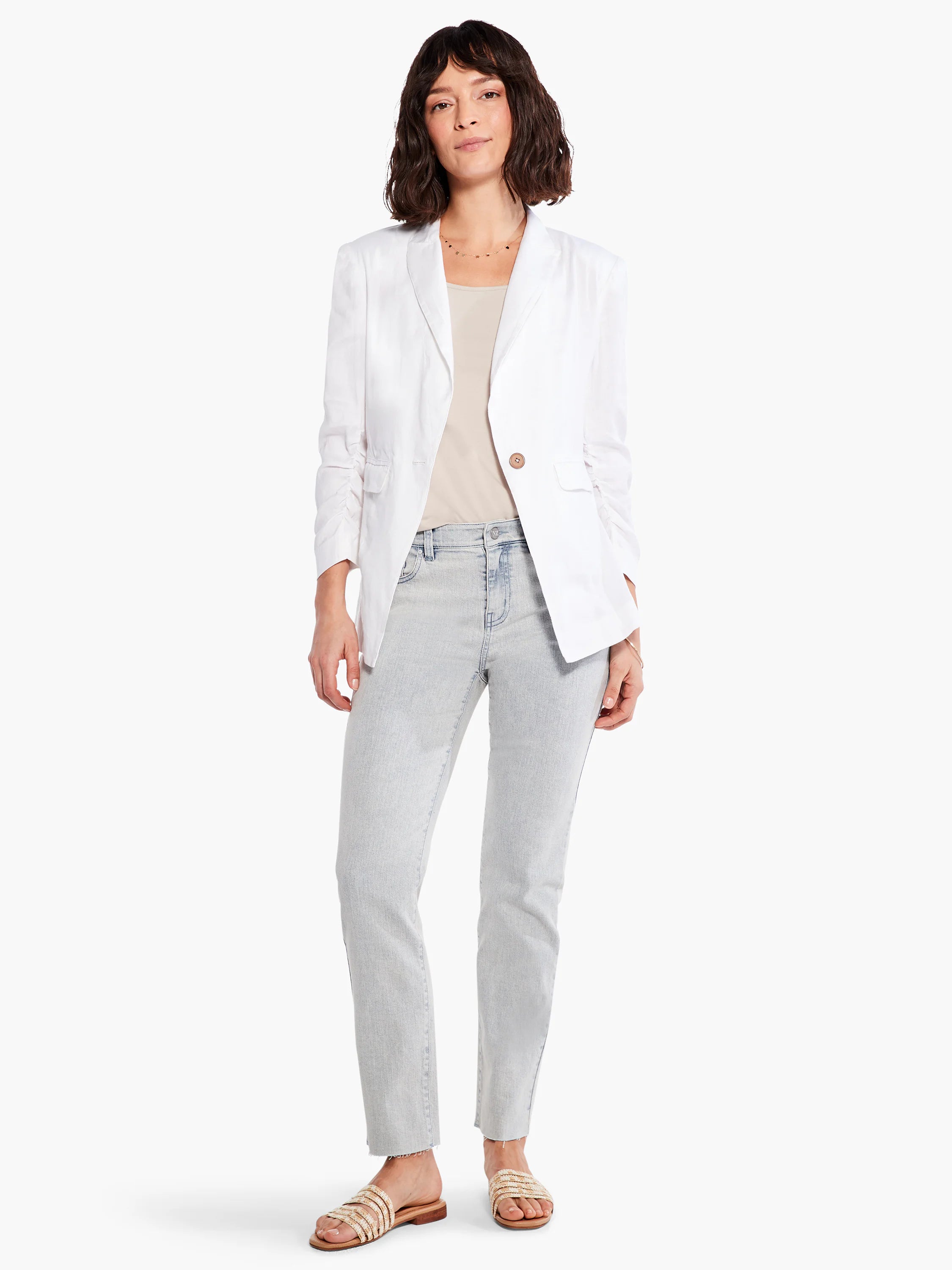 Light beige tank top with a rounded neckline.