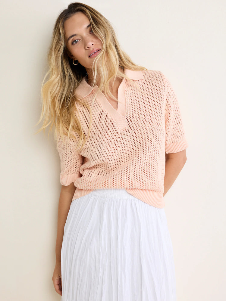 Mesh Polo Sweater in Ors