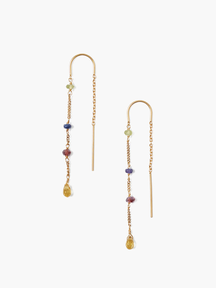 Chan Luu Chain Earrings With Stones in Mlt