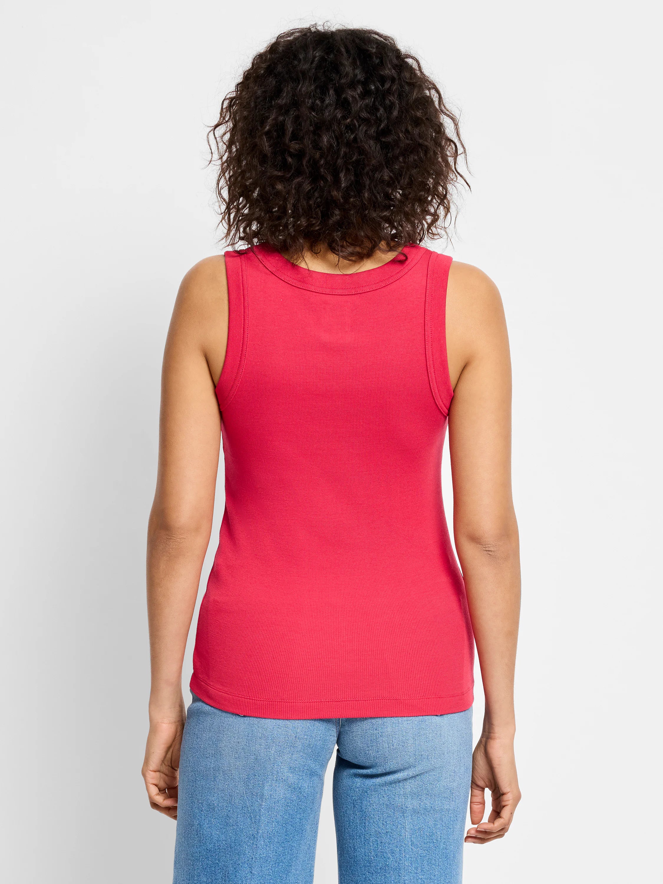 Perfect Knit Rib Scoop Tank in Amr