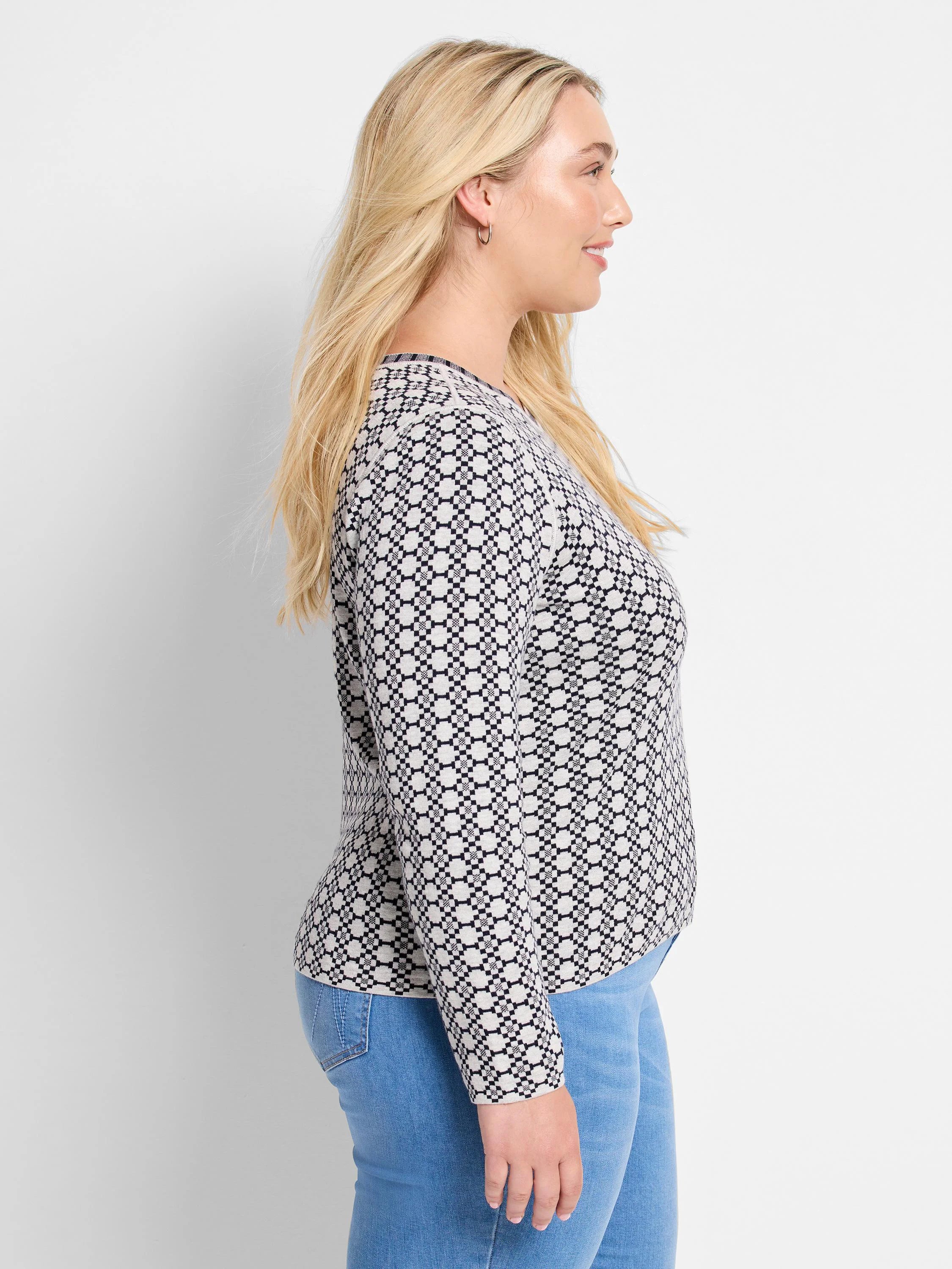 Geo Reversible Sweater Tee in Imi