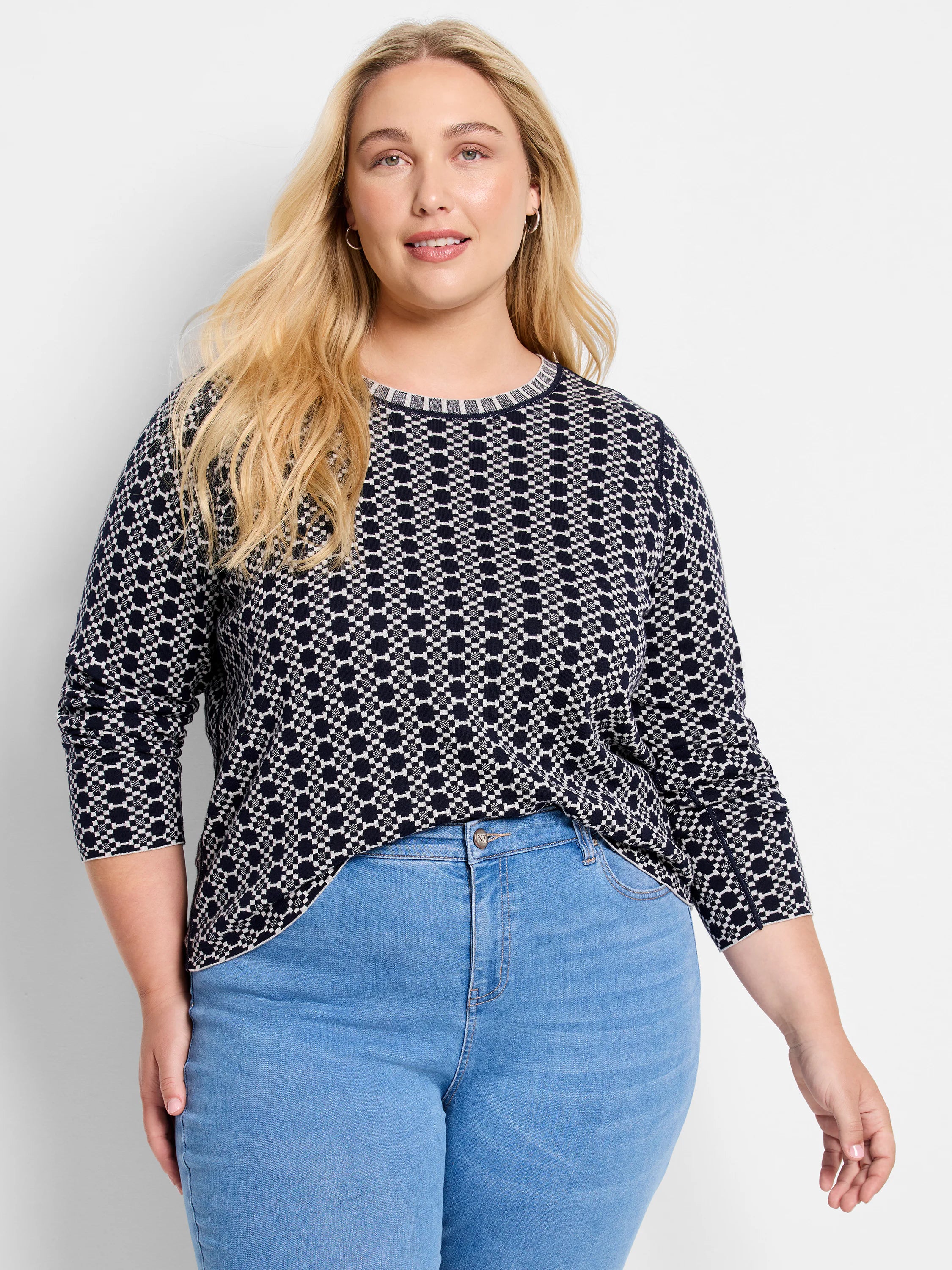 Geo Reversible Sweater Tee in Imi