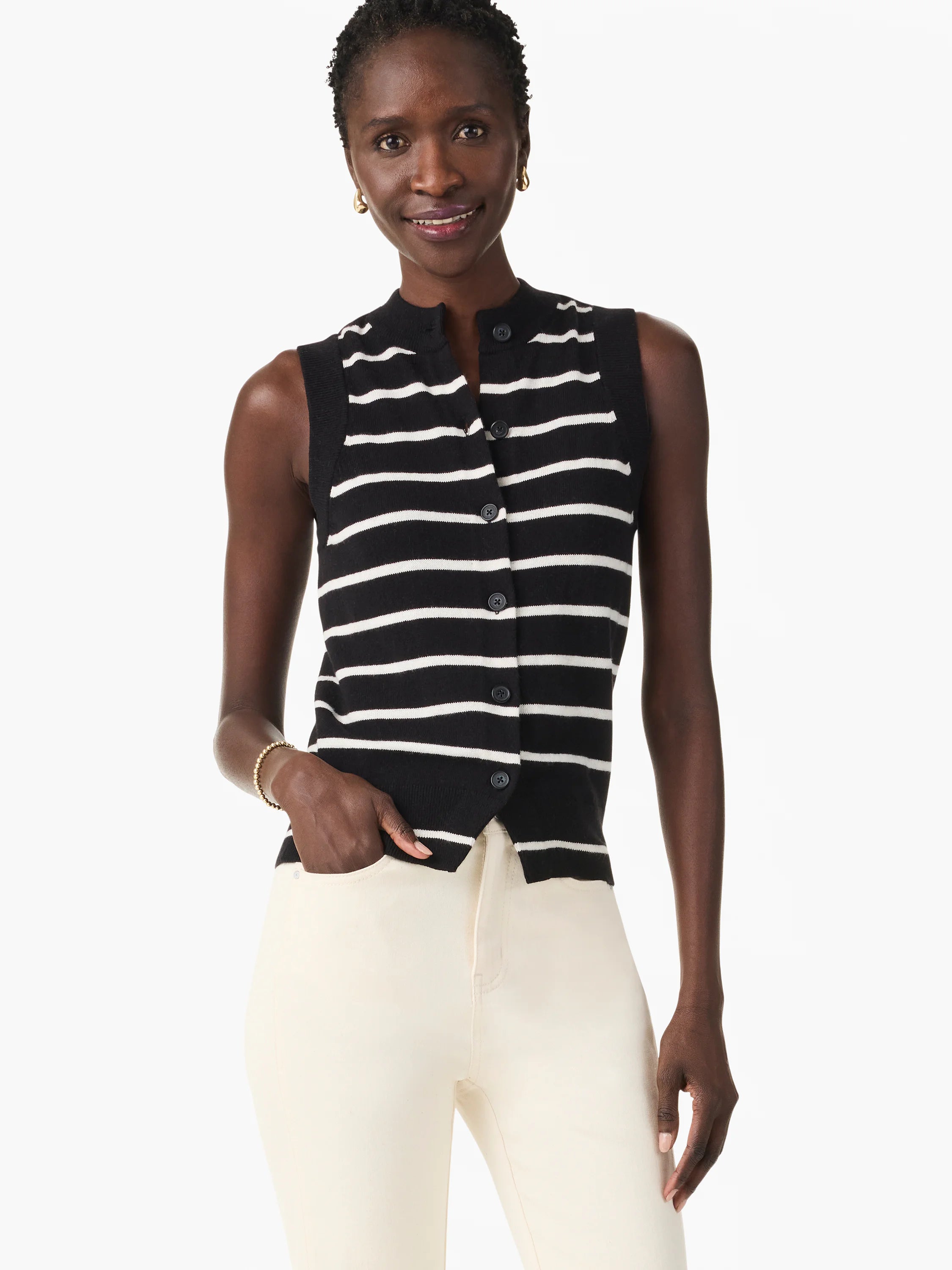 Striped Essential Sweater Vest in Blm