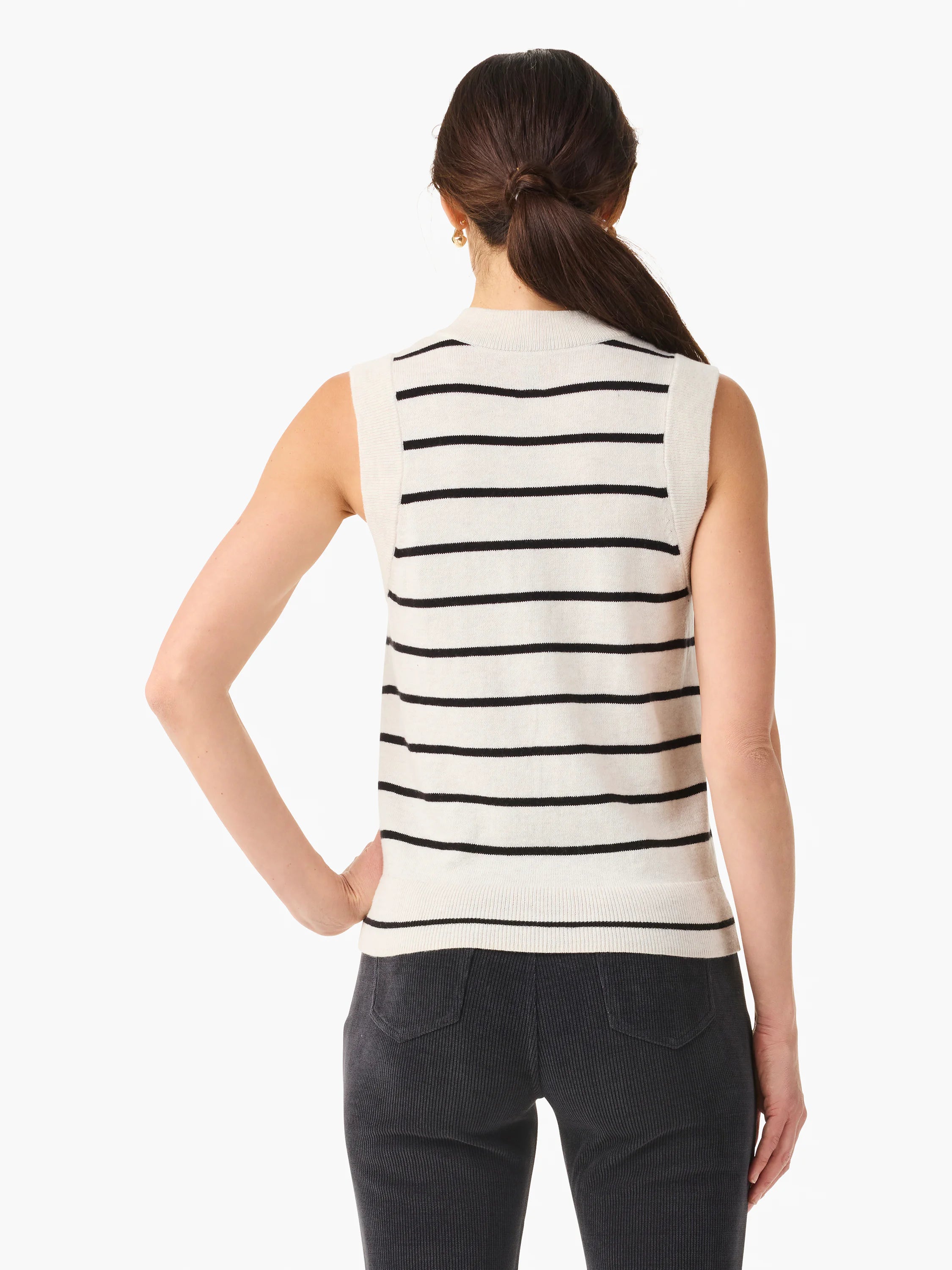 Striped Essential Sweater Vest in Cem