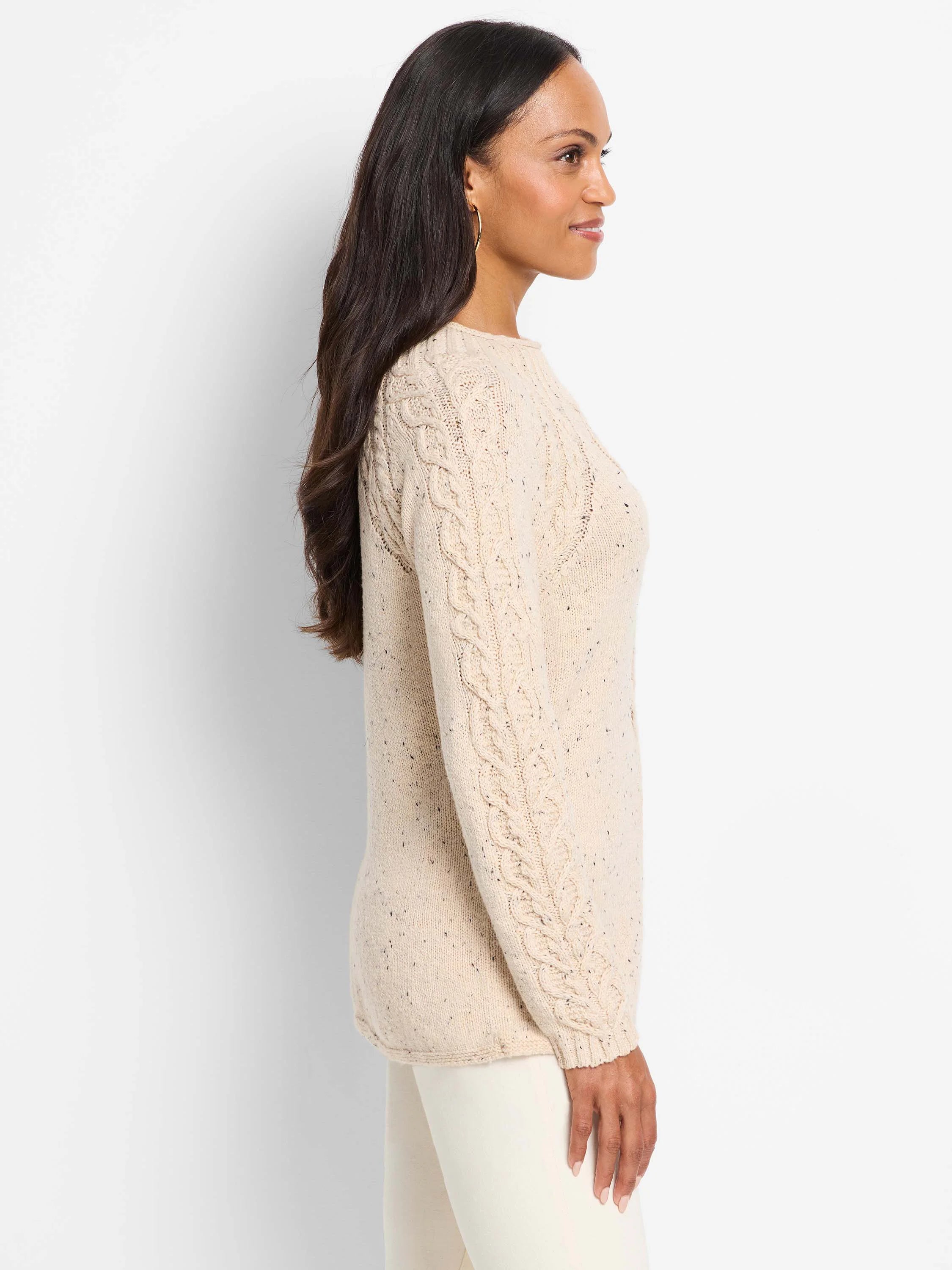 Femme Cable Sweater in Nog
