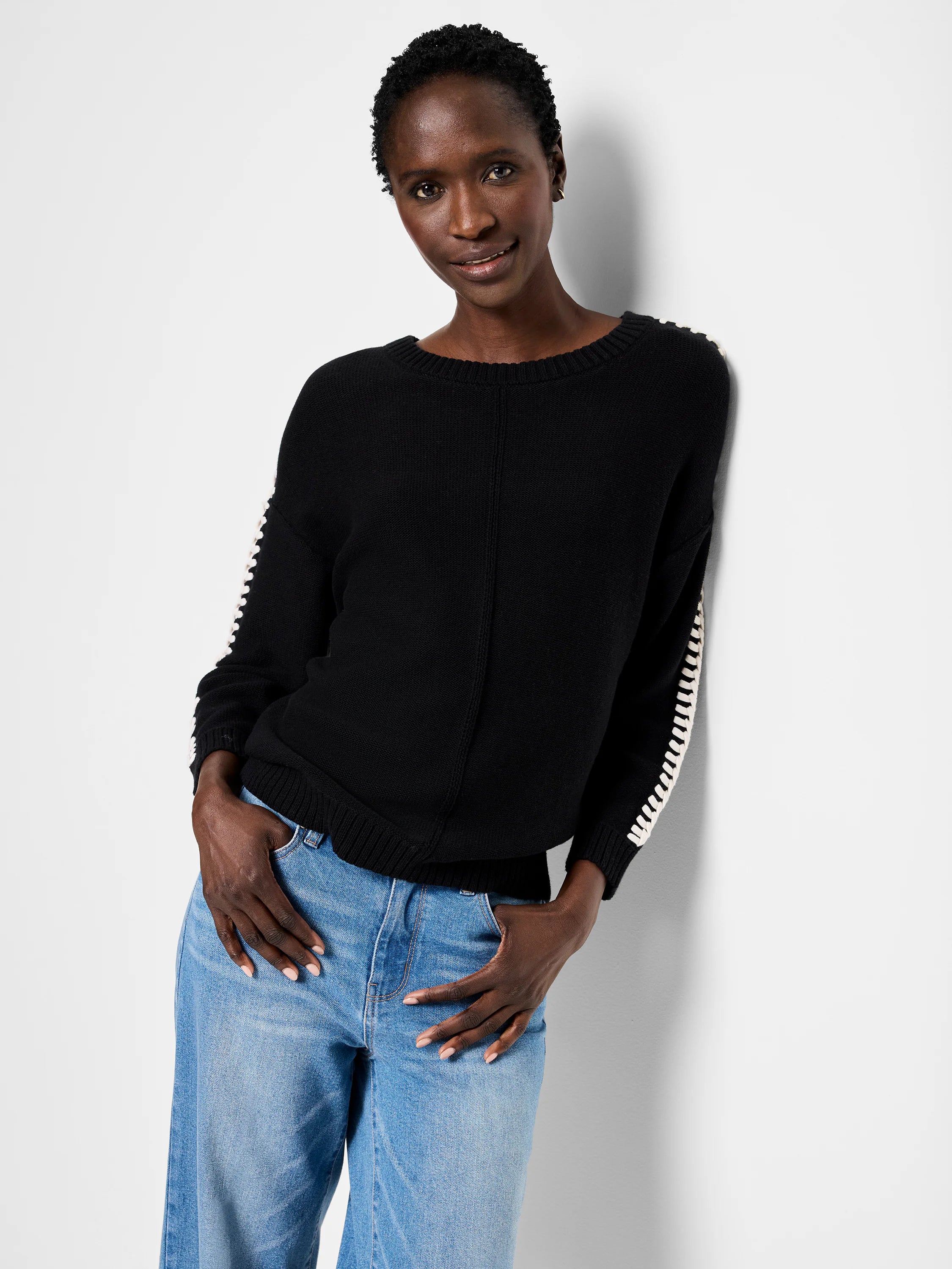 Laced Up Sweater in Blm