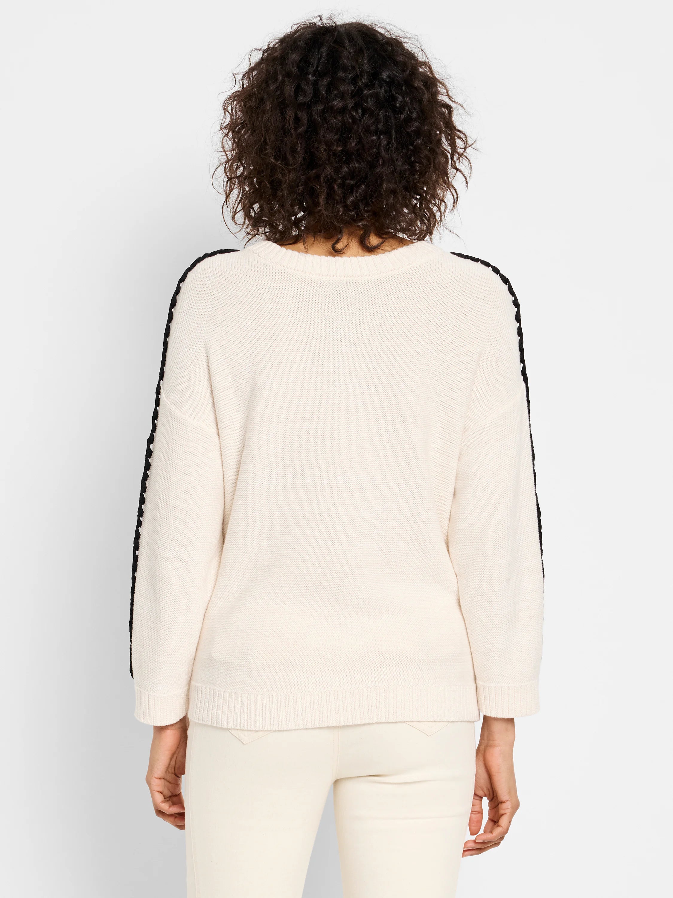 Laced Up Sweater in Cem
