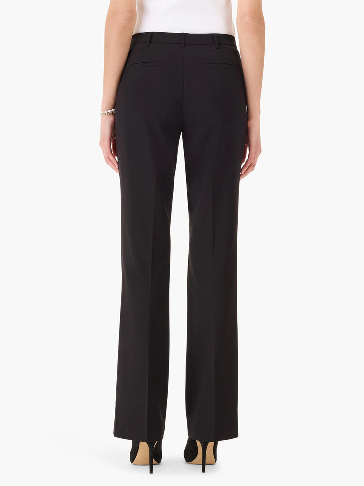Here's alt text for the image, aiming for under 125 characters:
Black bootcut trousers shown from behind. The pants...