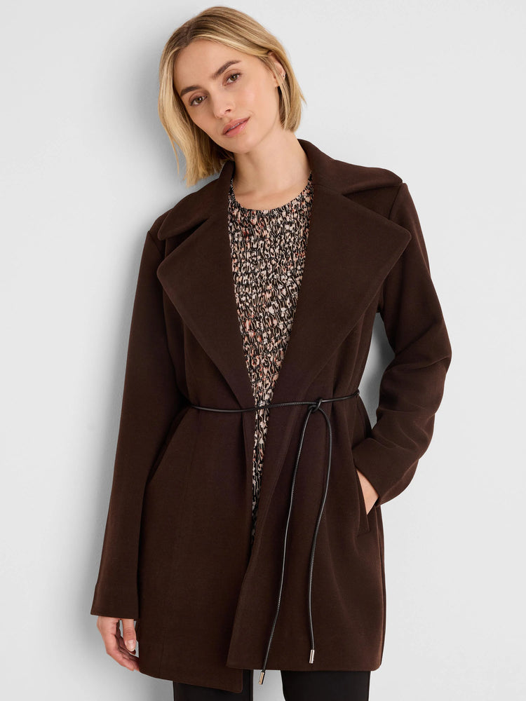 Knit Twill Wrap Jacket in Jav