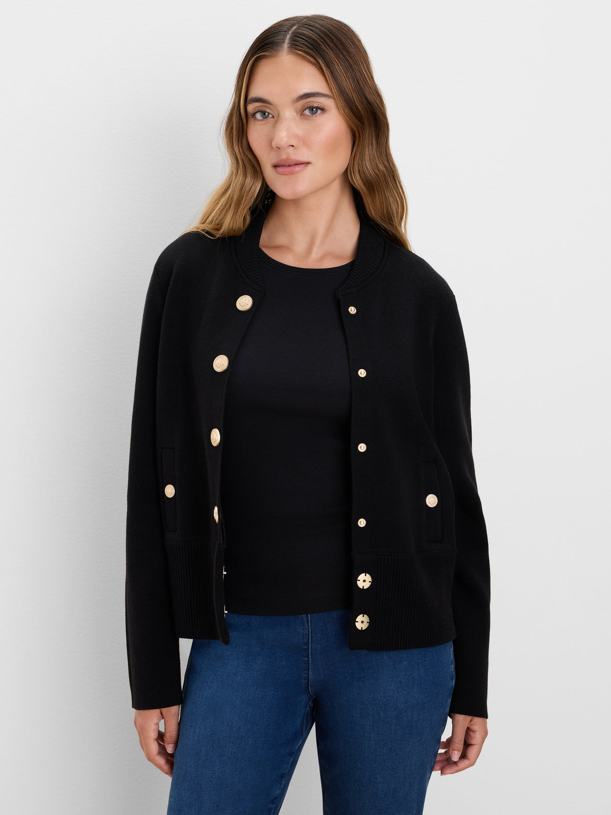 NIC+ZOE Knit Snap Bomber Jacket product