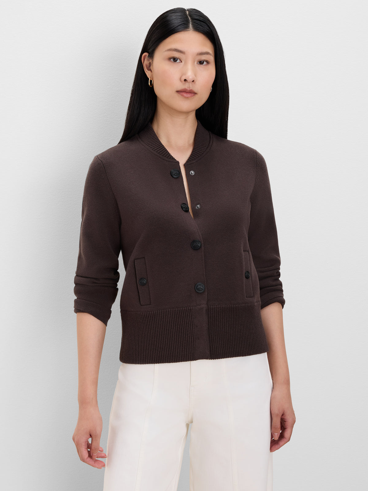 NIC+ZOE Knit Snap Bomber Jacket product