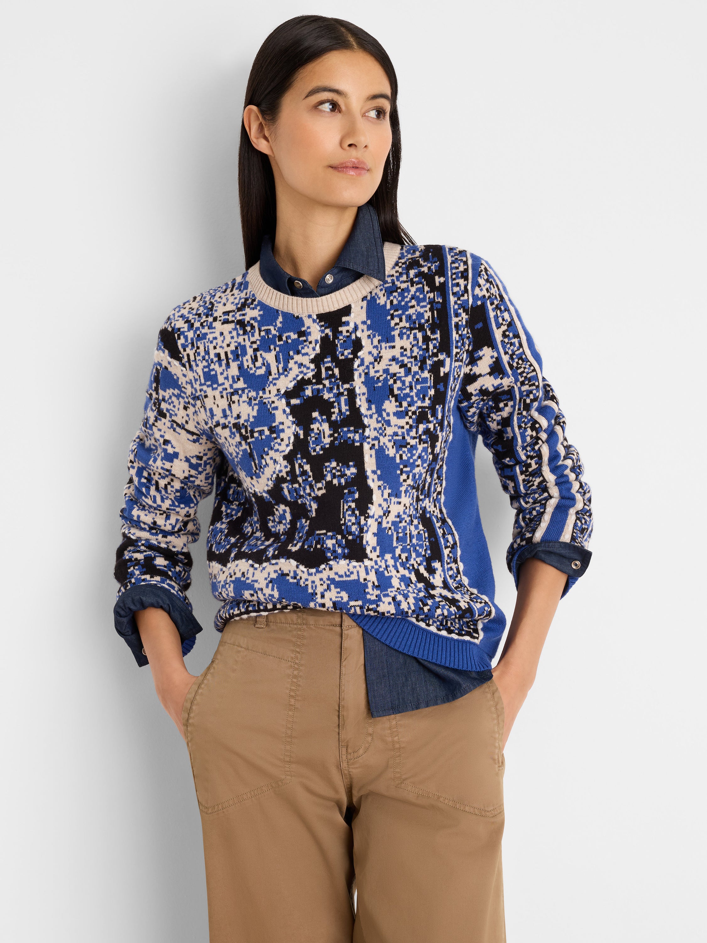 NIC+ZOE Bandana Jacquard Sweater product