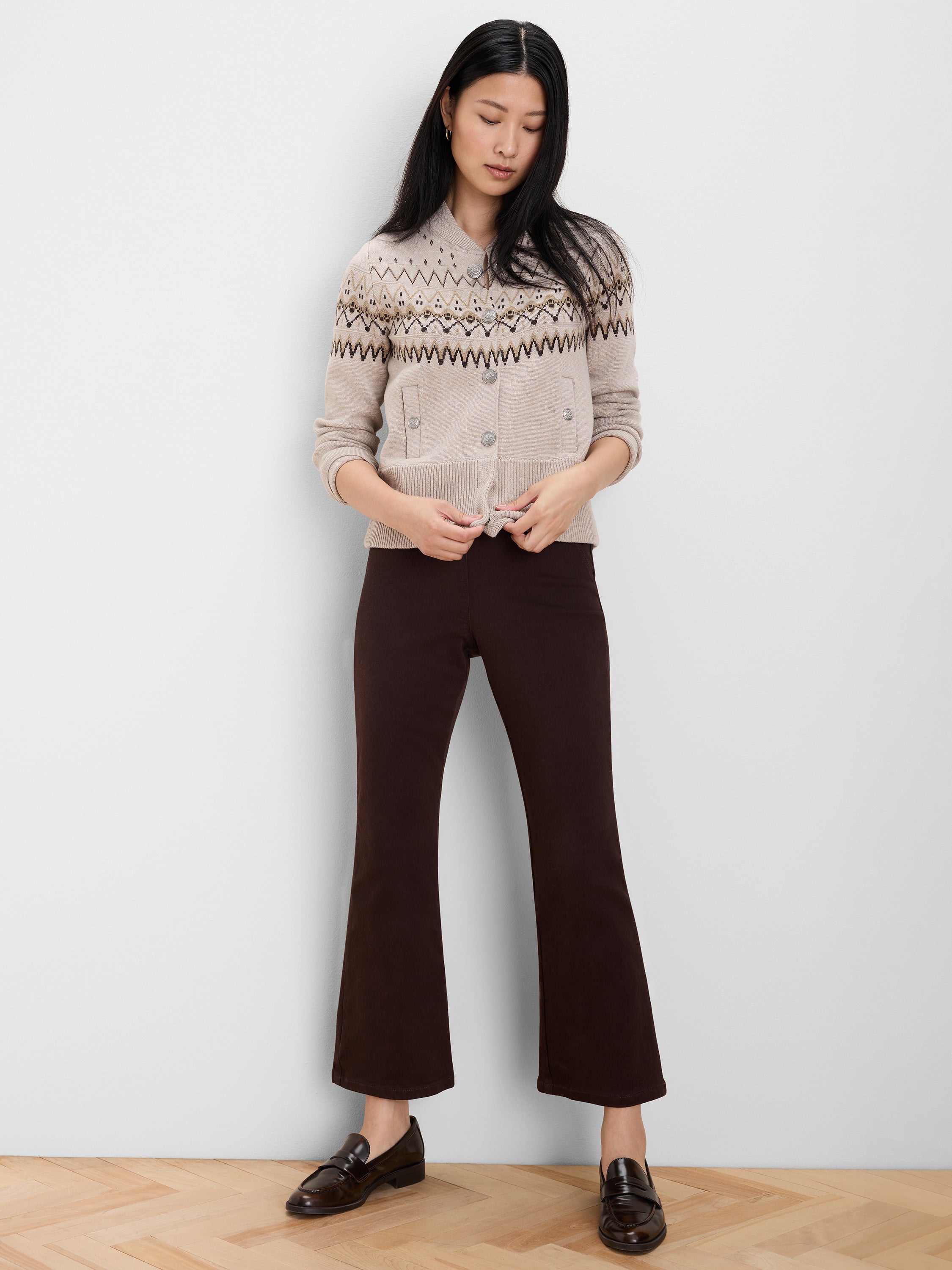 NIC+ZOE Fairisle Knit Snap Bomber Jacket product
