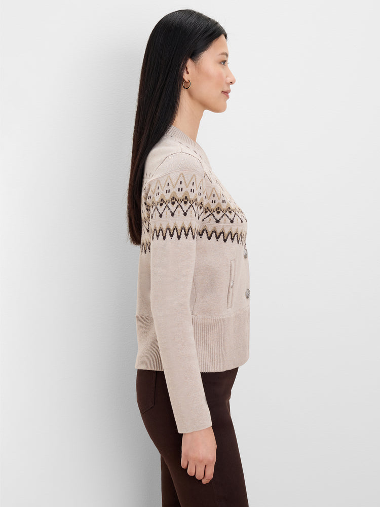NIC+ZOE Fairisle Knit Snap Bomber Jacket product