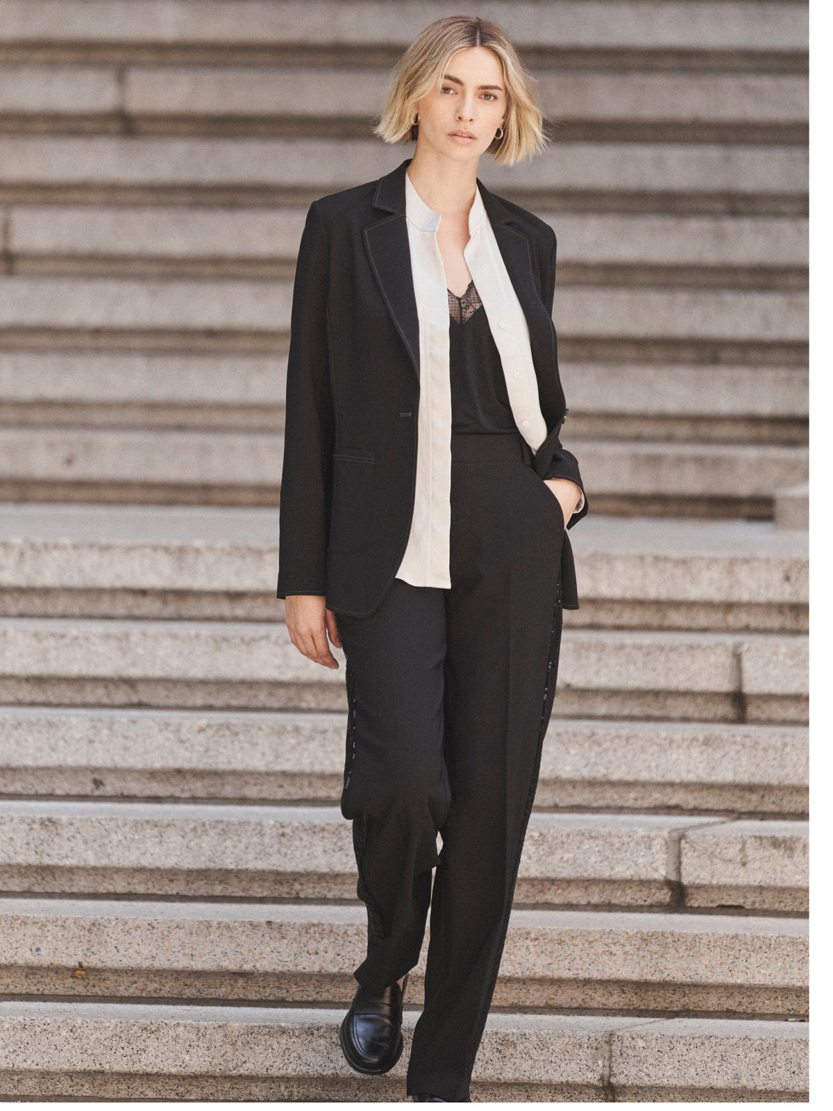 NIC+ZOE Lenox Sleek Stretch Sequin Tuxedo Pant product