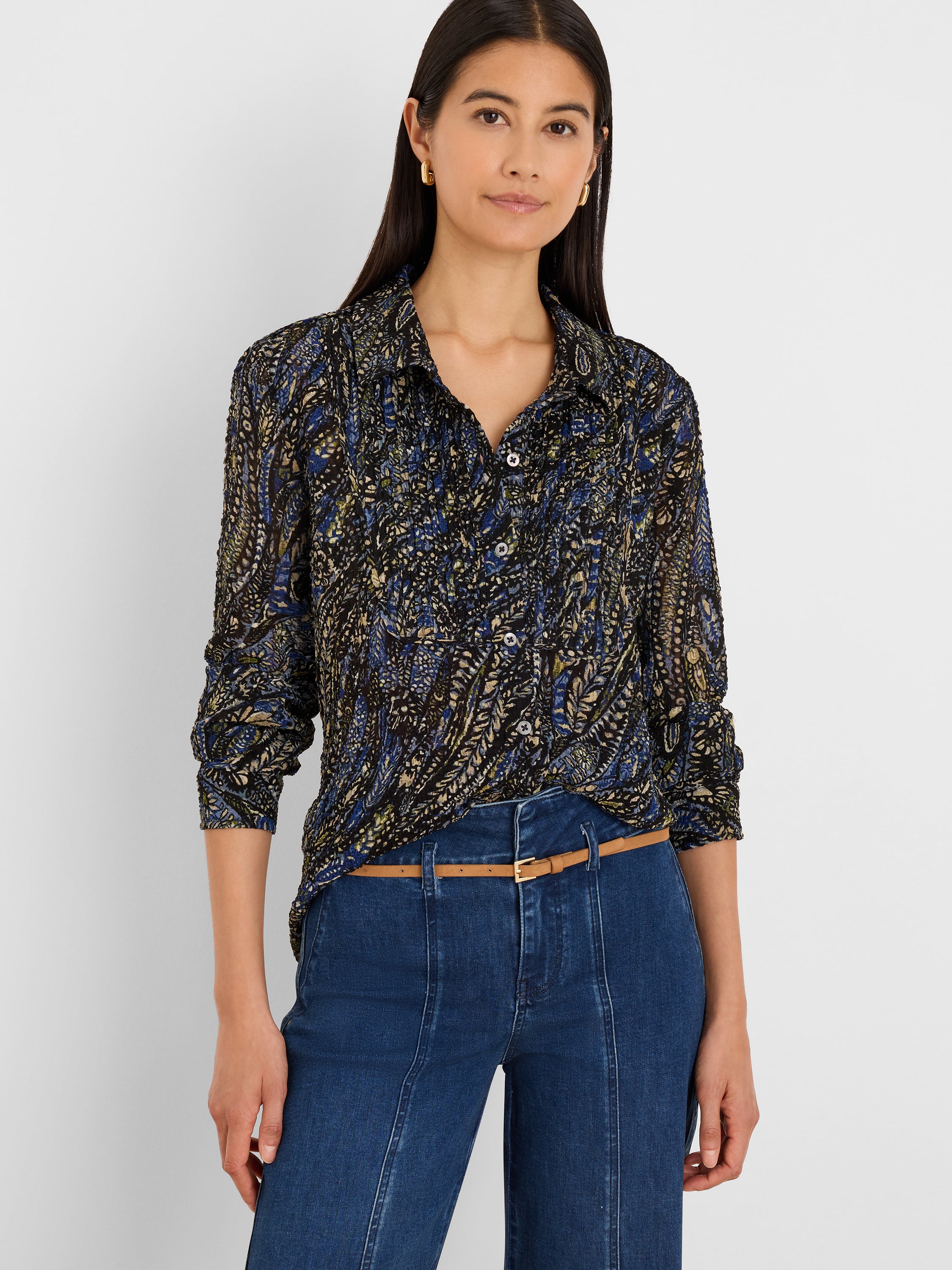 NIC+ZOE Portobello Paisley Chiffon Shirt product
