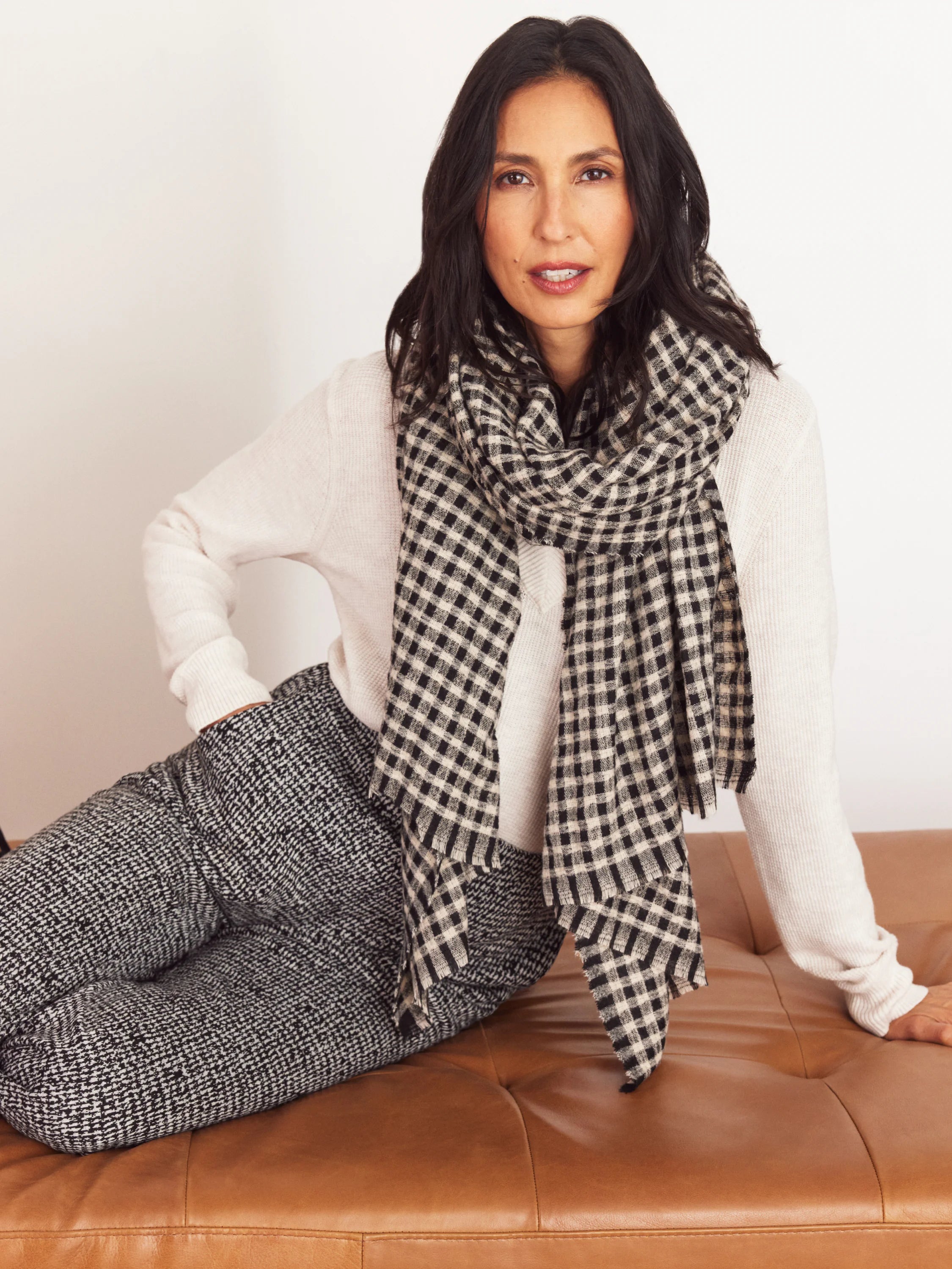 Hat Attack Bi Color Check Scarf in Blm