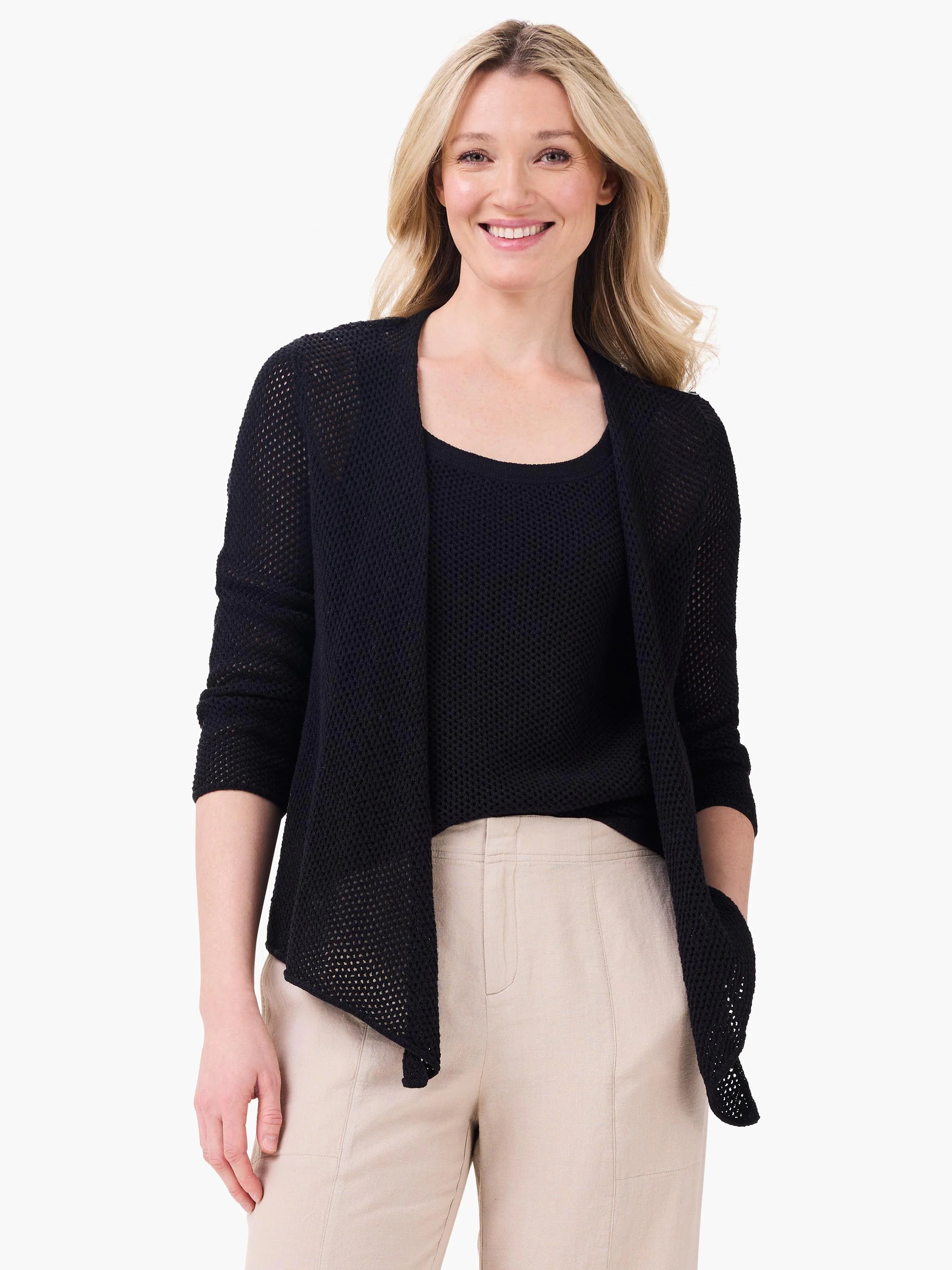 Mesh 4-way Cardigan in Blx