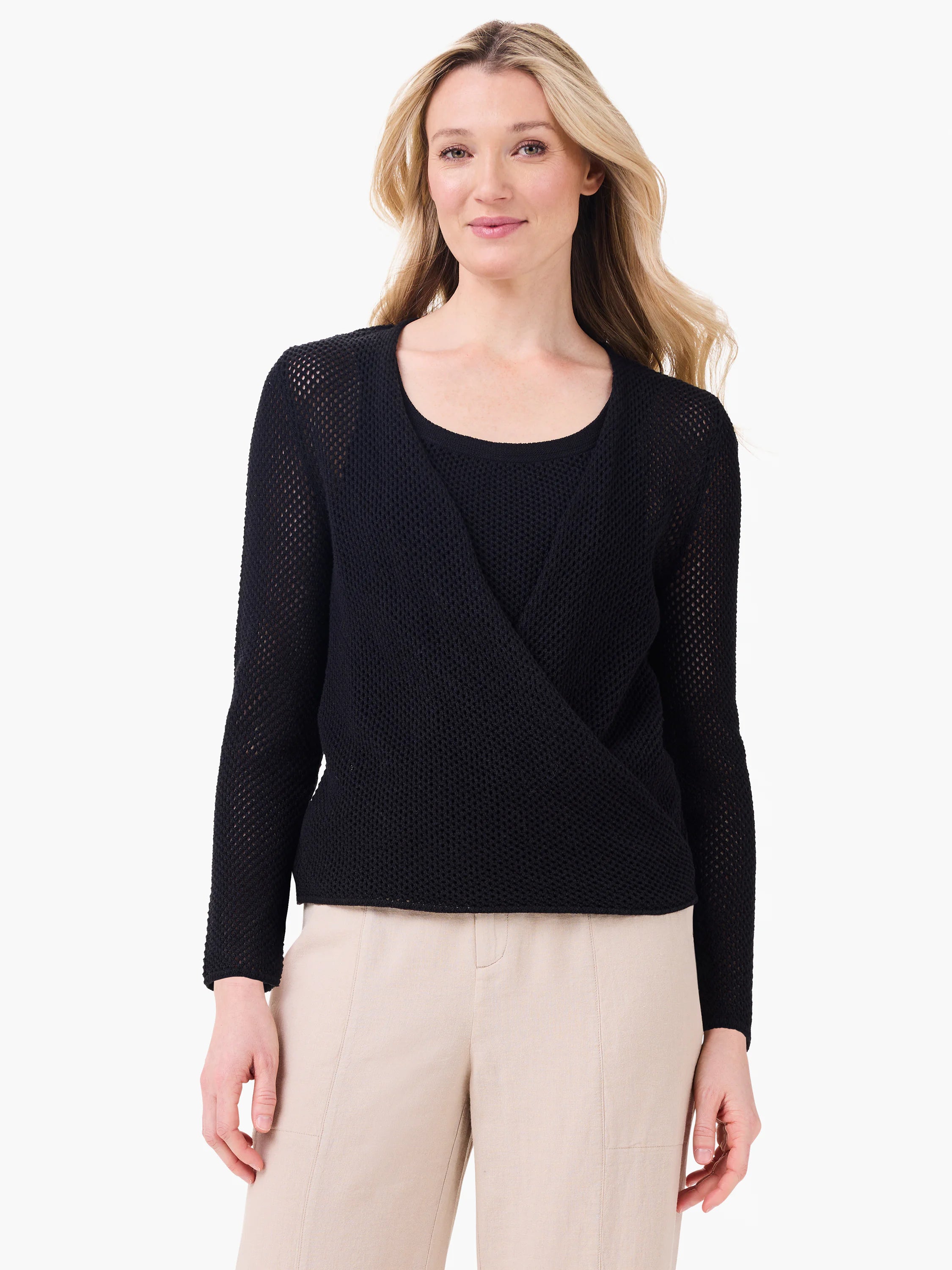 Mesh 4-way Cardigan in Blx