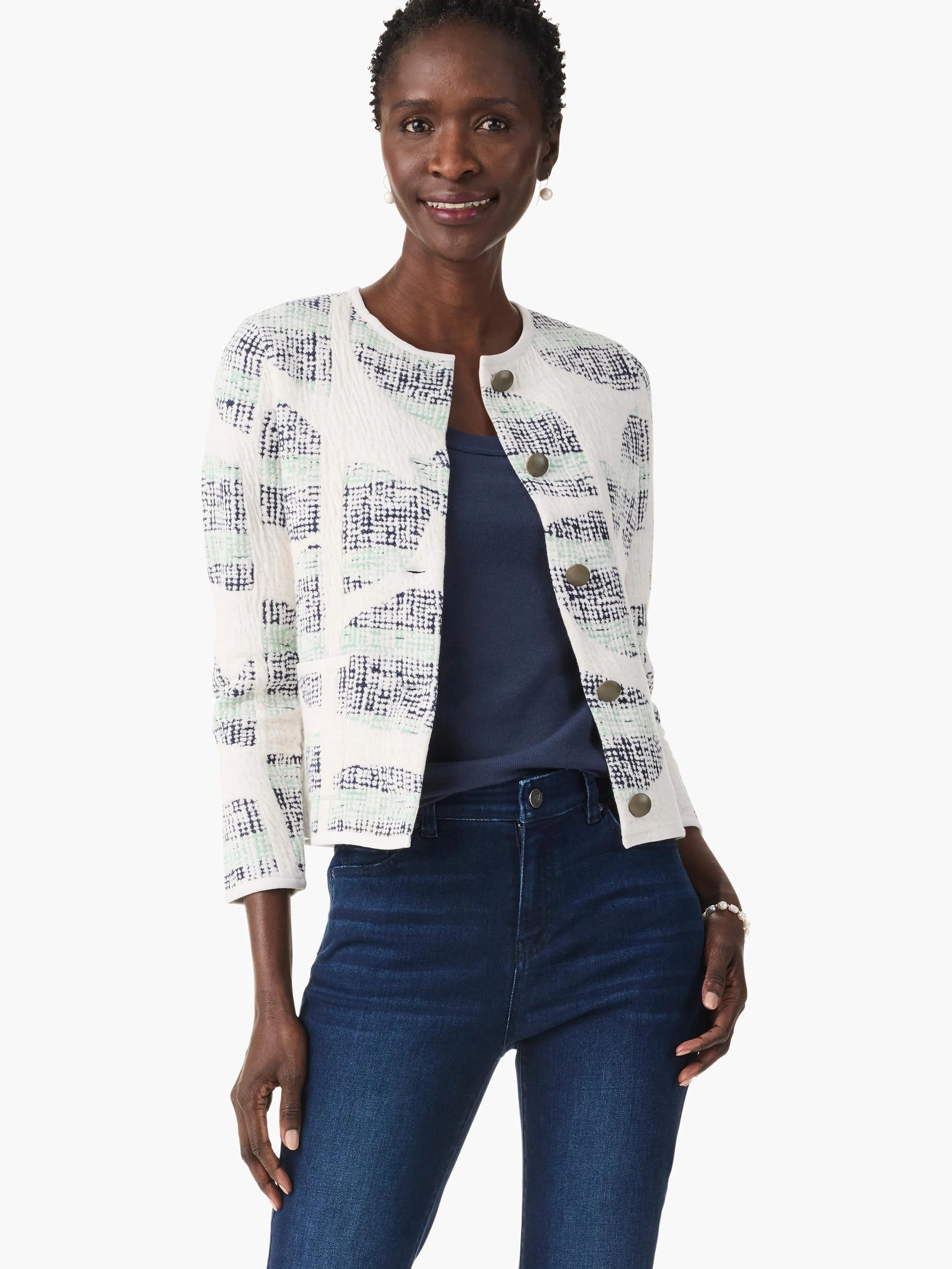Circle Sequence Knit Jacket in Cem