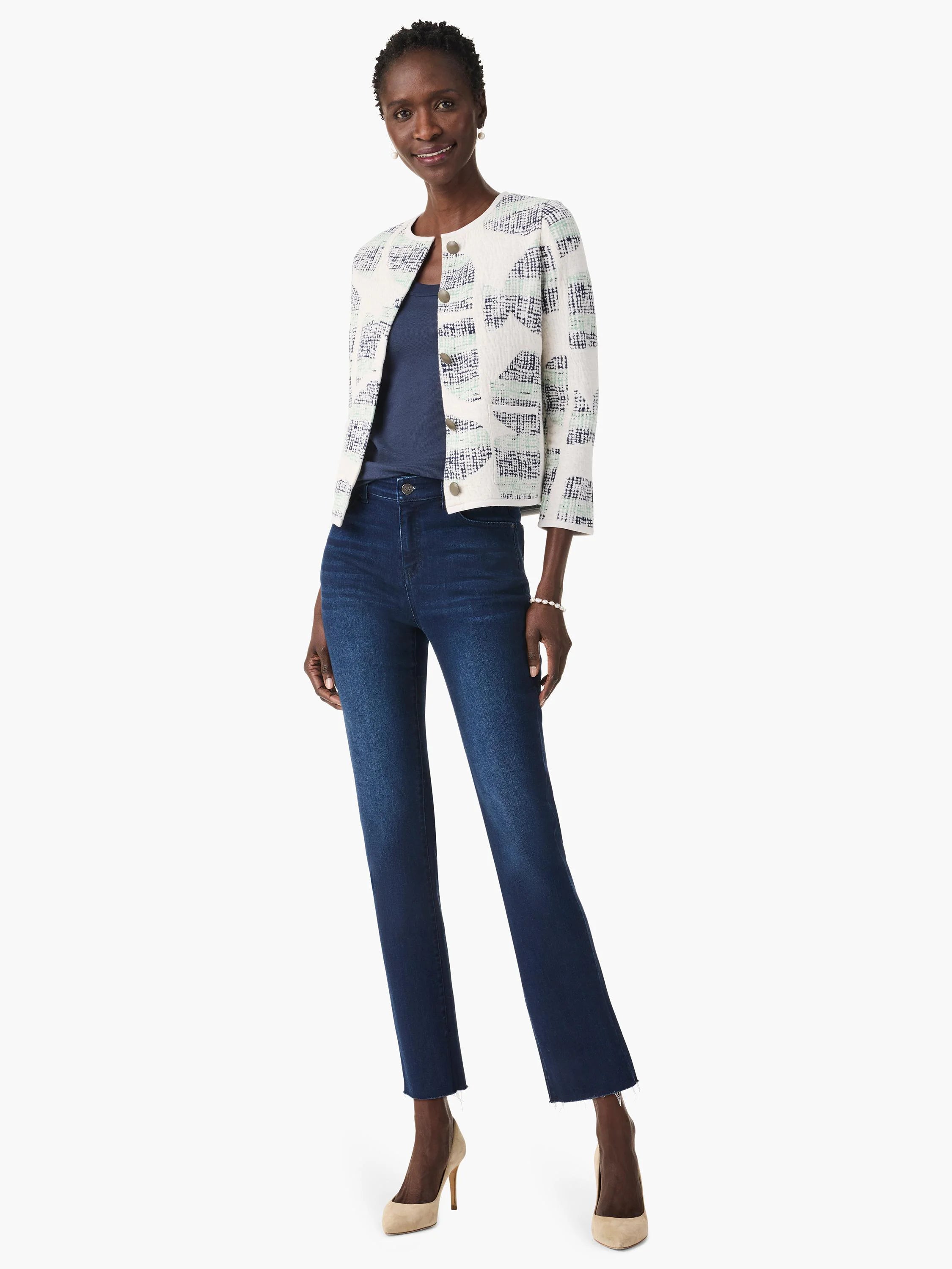 Circle Sequence Knit Jacket in Cem