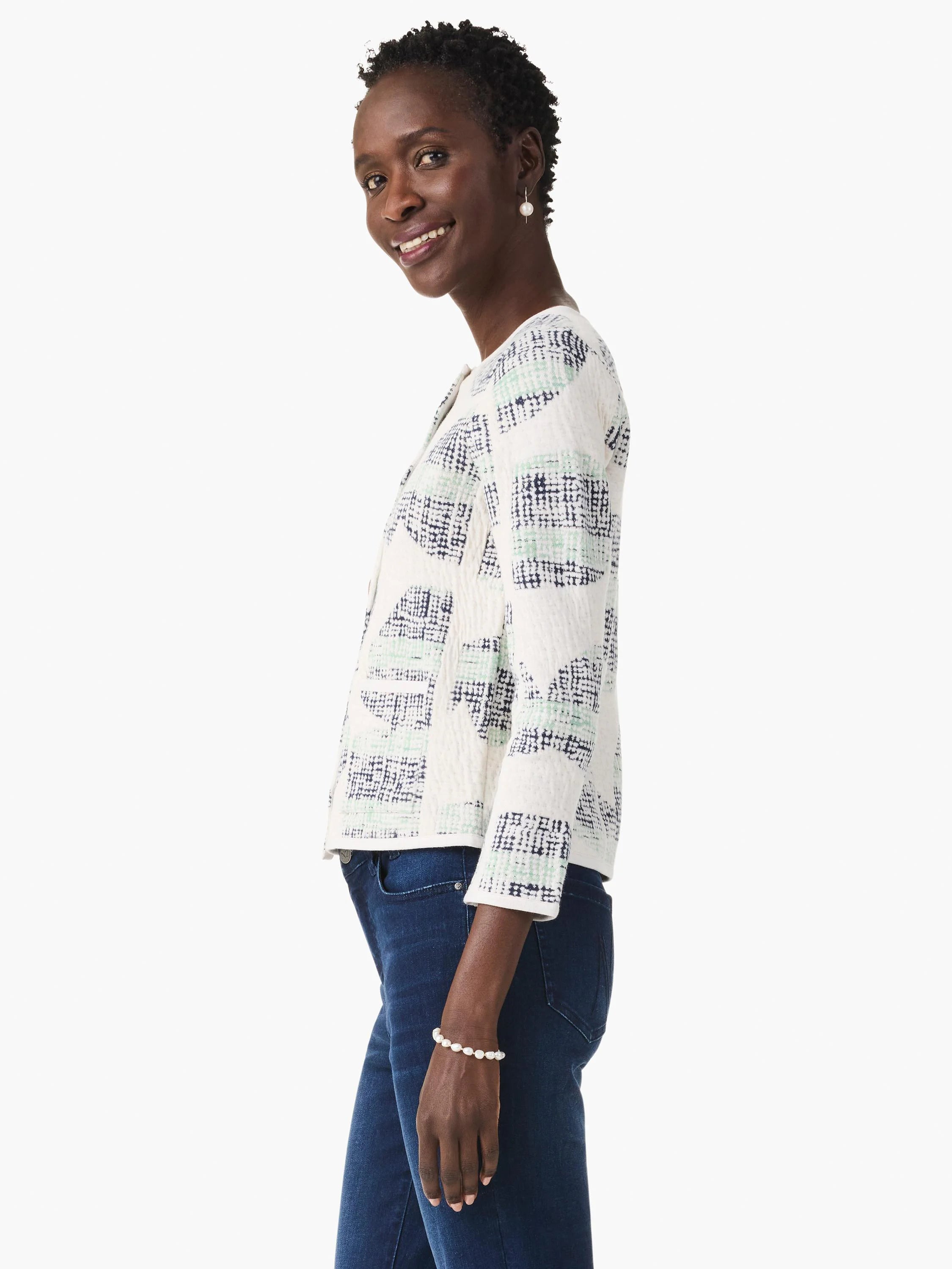 Circle Sequence Knit Jacket in Cem