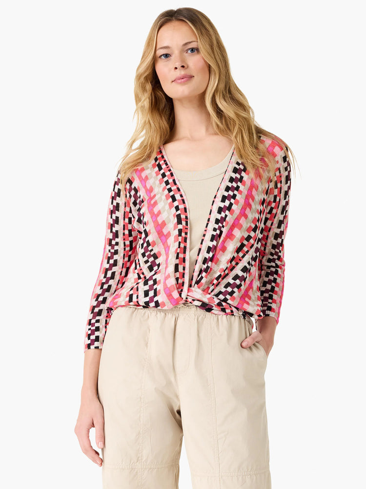 Pixel Sunset 4-way Cardigan in Pkm