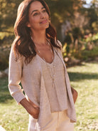 Subtle Sparkle 4-way Cardigan in Brw