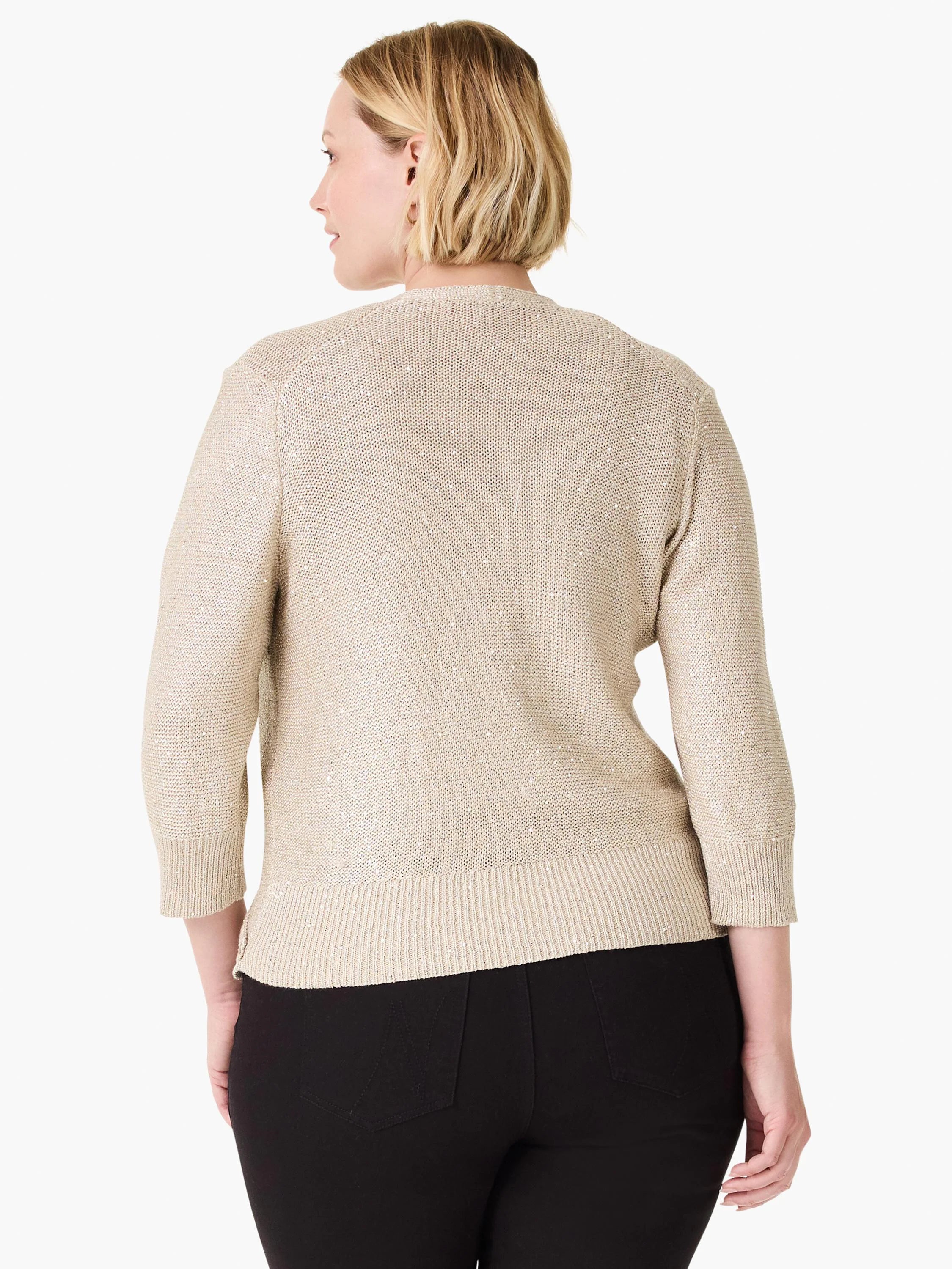 Subtle Sparkle 4-way Cardigan in Brw
