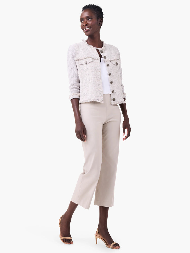 Utility Fringe Mix Knit Jacket in Cbs