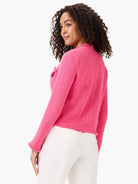 Utility Fringe Mix Knit Jacket in Wlp