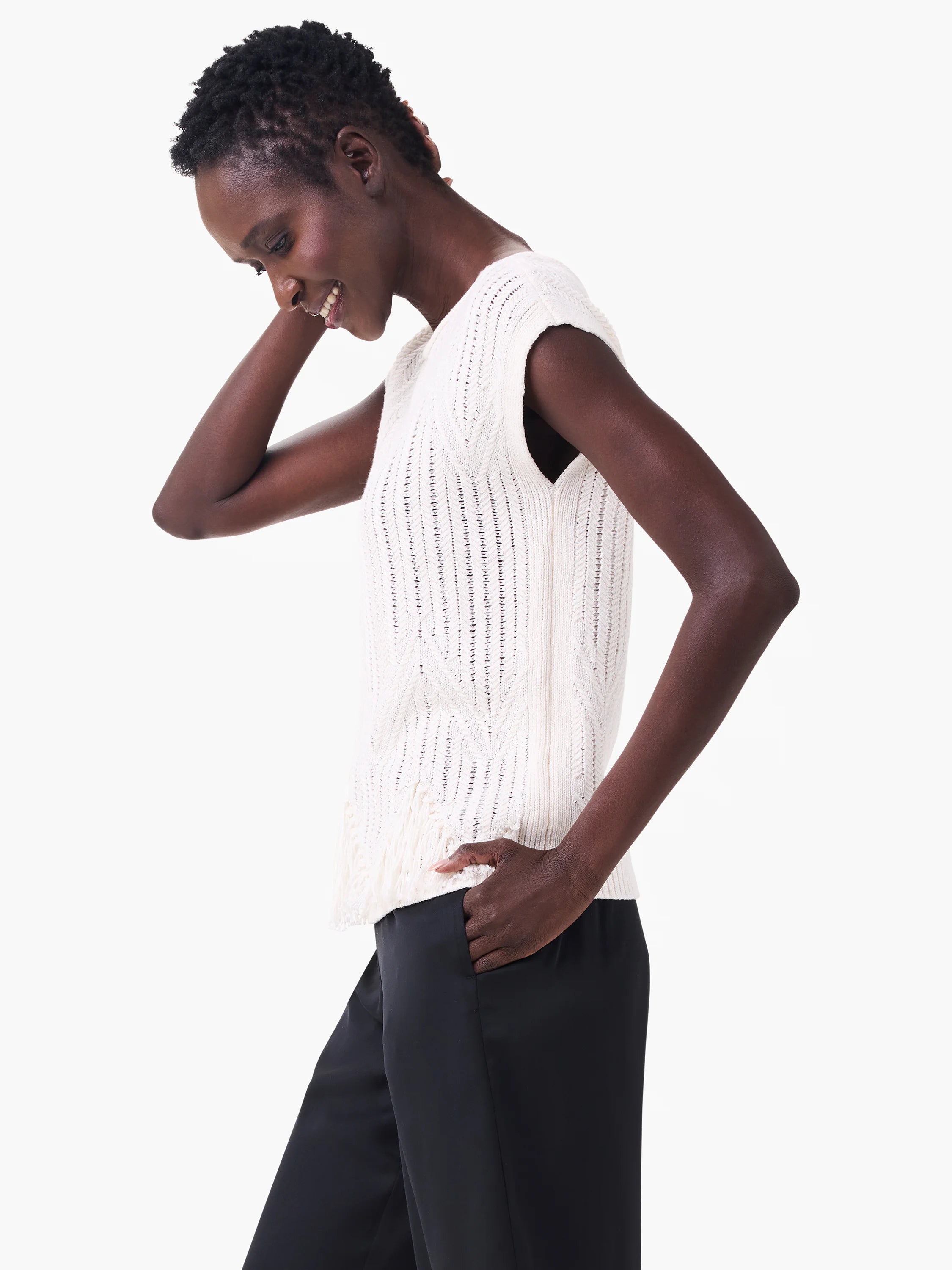 Textured Swing Sweater in Clc