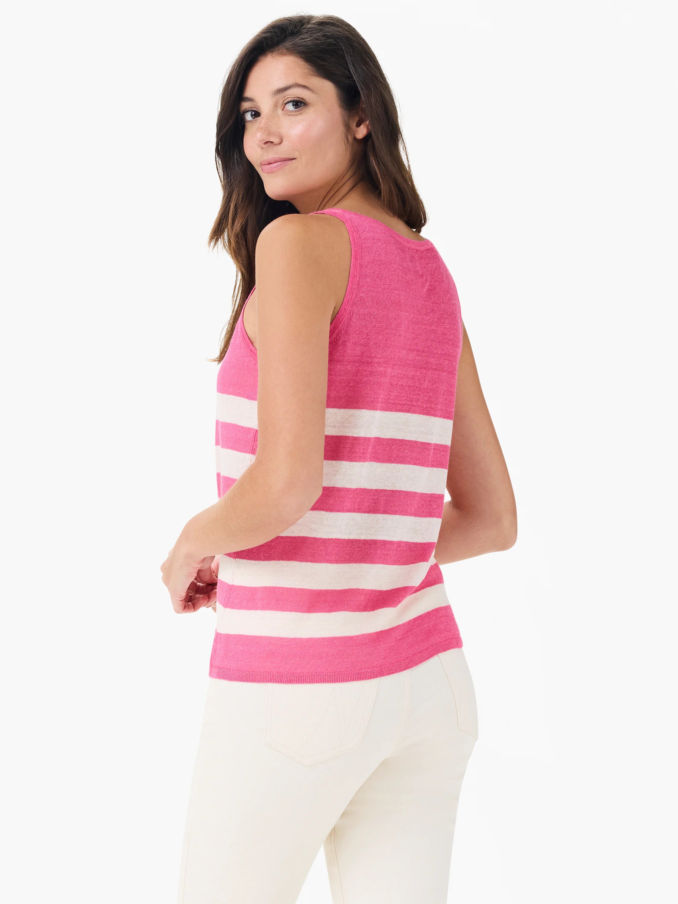 Featherweight Striped Tank in Pkm