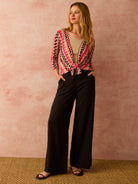 31" Rumba Linen Wide Leg Trouser in Blx