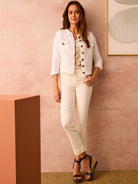 24" Mid Rise Straight Roll Cuff Jeans in Pwh