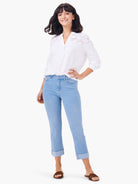 24" Mid Rise Straight Roll Cuff Jeans in Bez