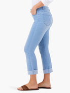 24" Mid Rise Straight Roll Cuff Jeans in Bez