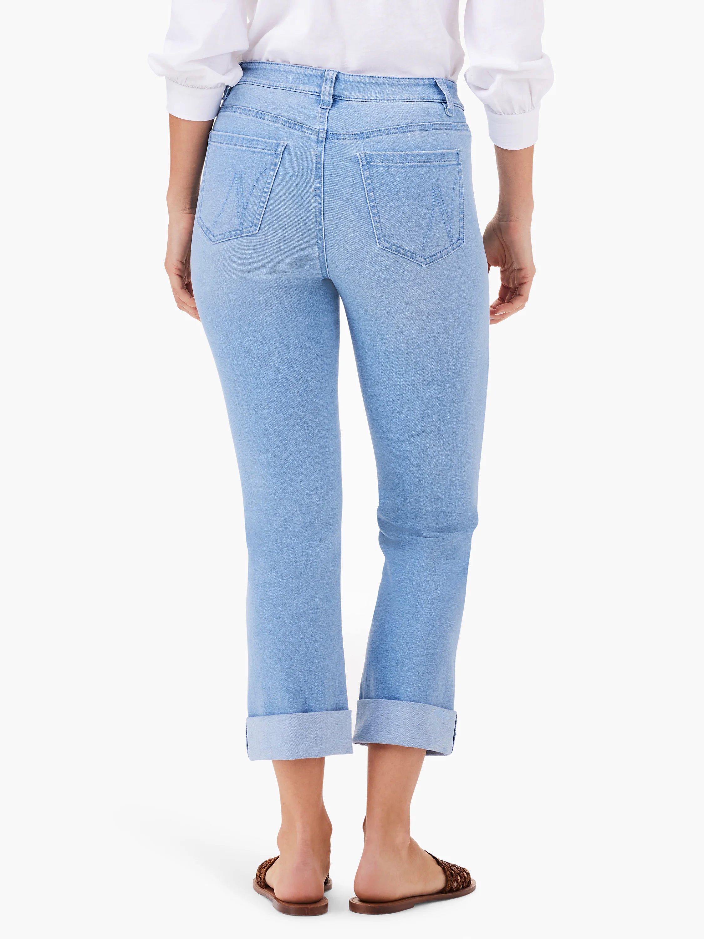 24" Mid Rise Straight Roll Cuff Jeans in Bez
