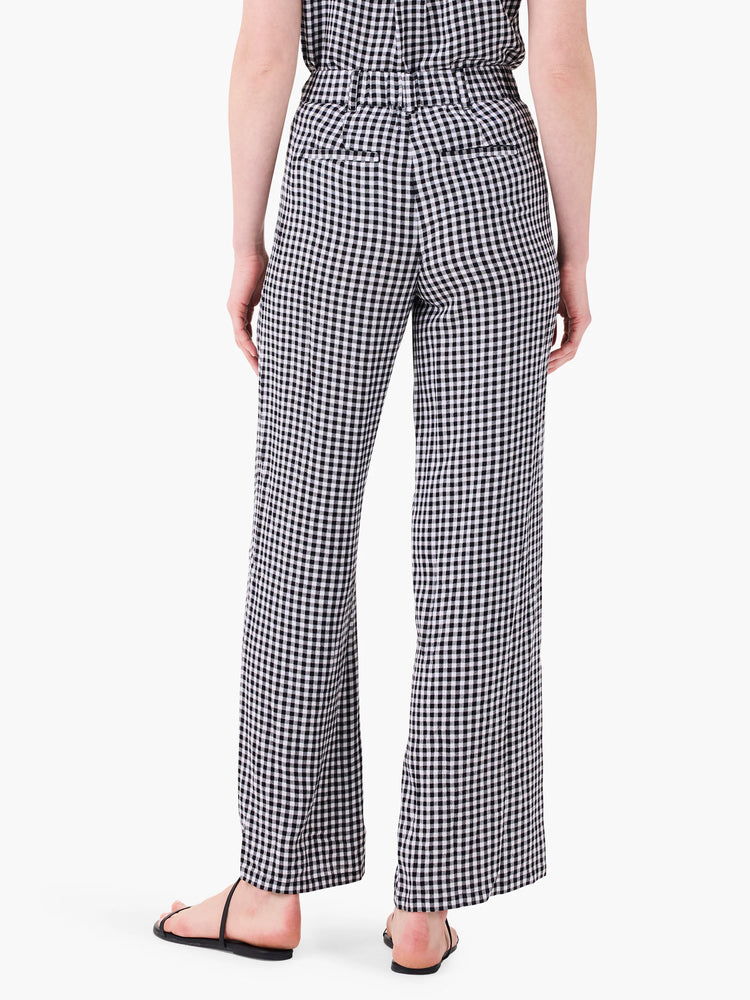 30.5" Drapey Gingham Wide-leg Pant in Blm