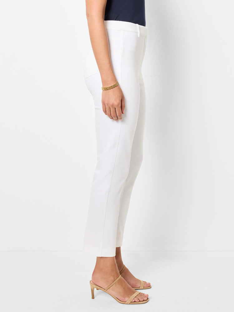 Here's alt text for the image, under 125 characters:
Off-white straight-leg pants shown on a model. The pants are...