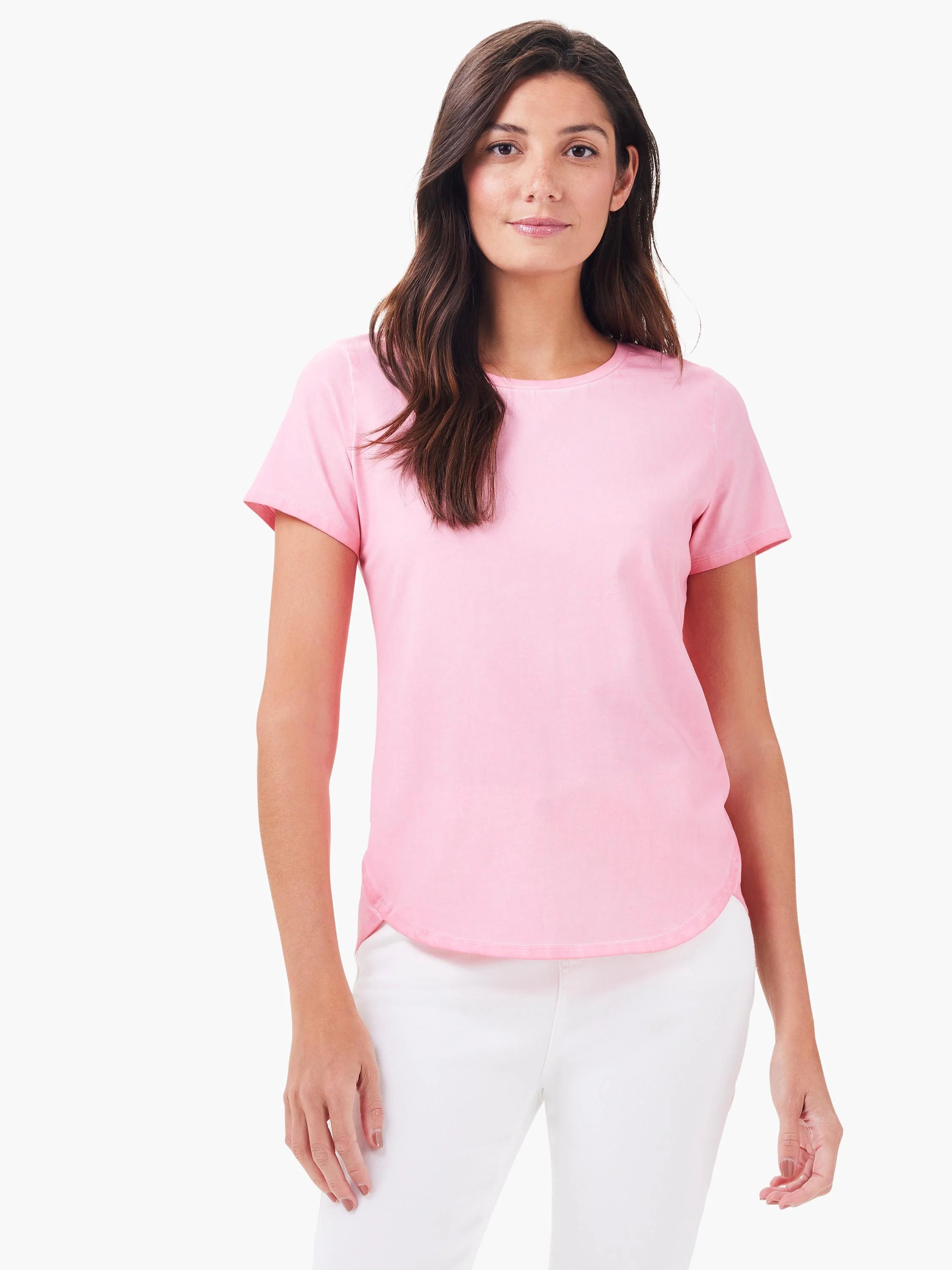 Nzt Short Sleeve Shirt Tail Crew Tee in Grf