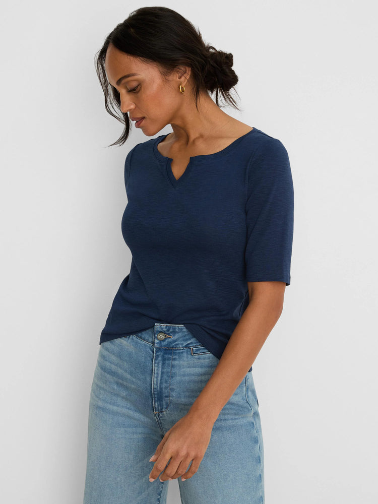 Nzt Elbow Sleeve Notch Tee in Rin