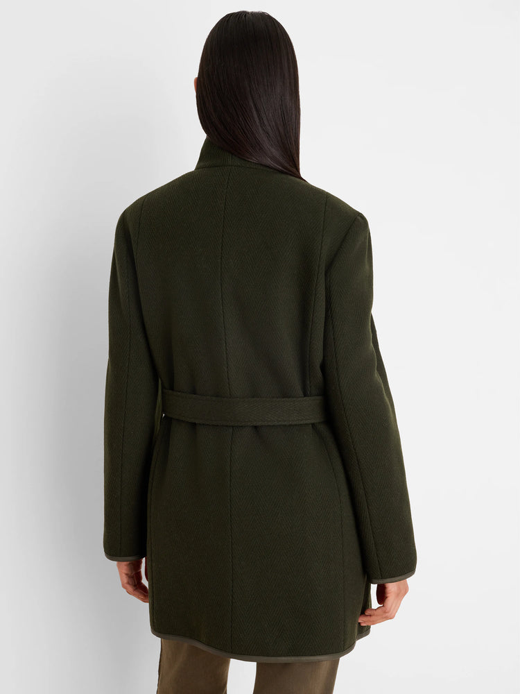 Reversible Quilted Wool Top Coat in Klp