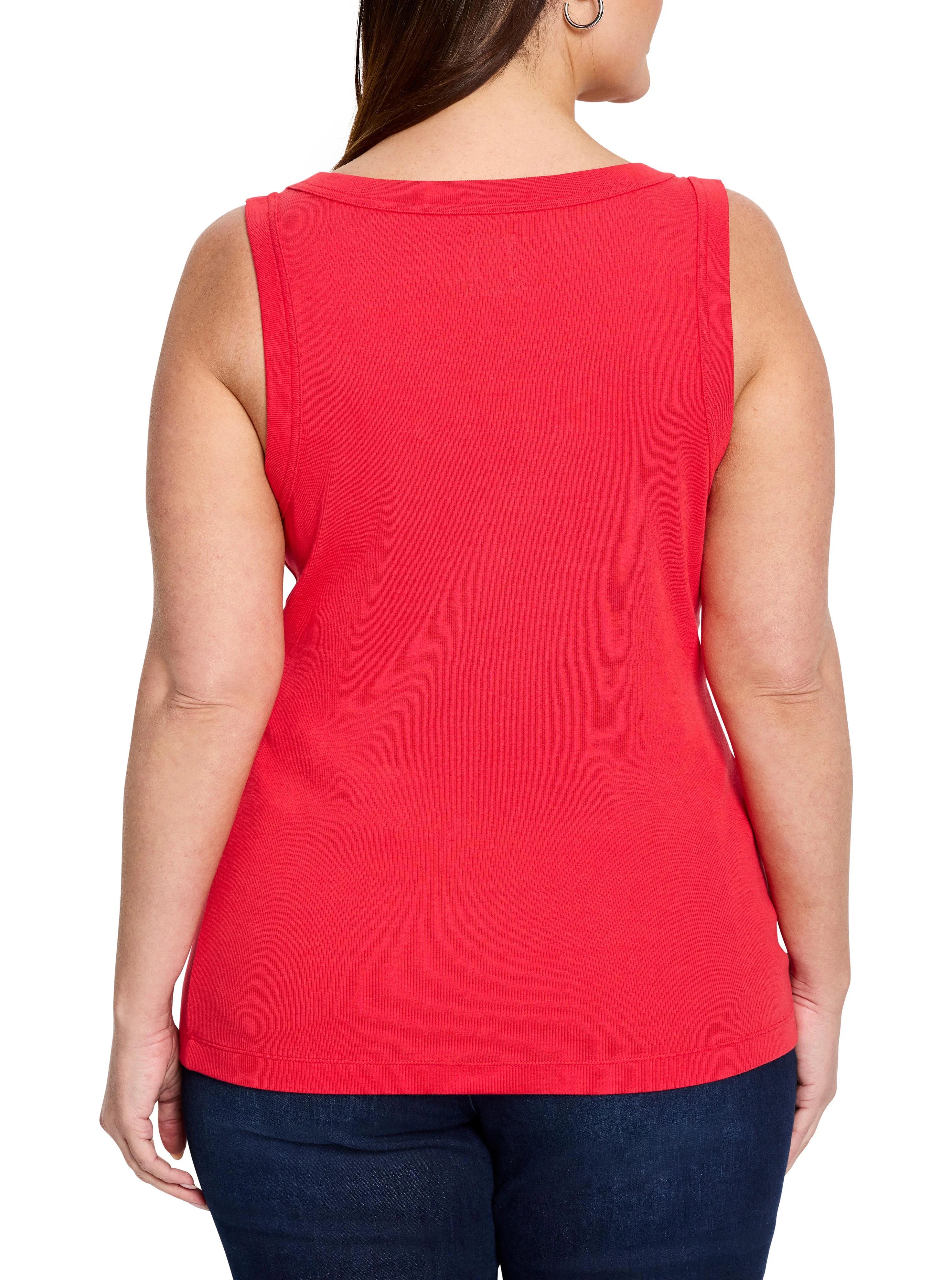 Perfect Knit Rib Scoop Tank in Har