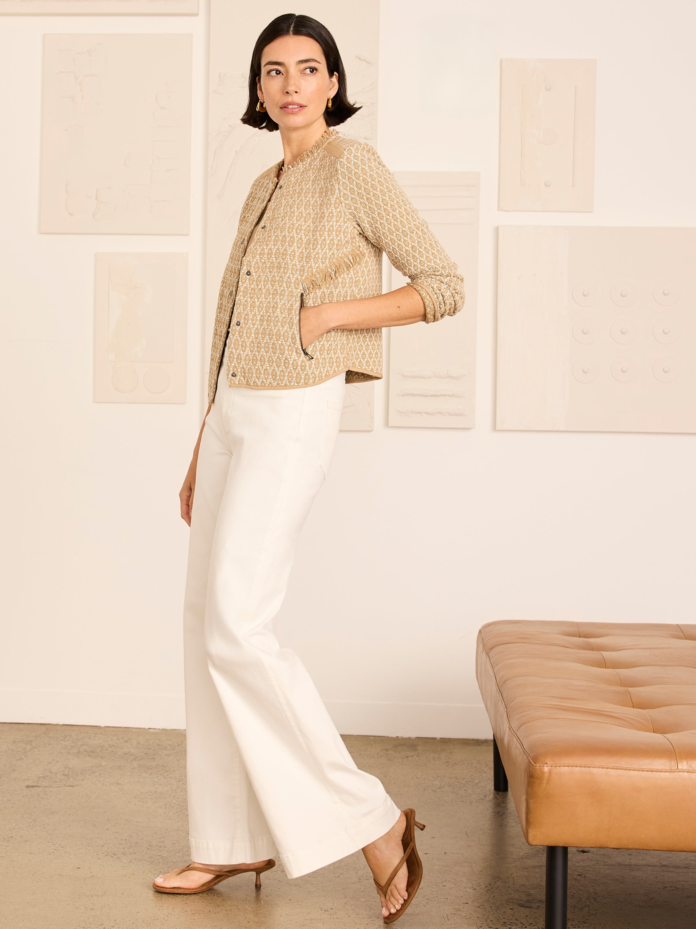 NIC+ZOE Brocade Fringe Knit Jacket product