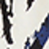 Soft, creamy white fabric with large, blurred patches of black and deep blue. Irregular texture.