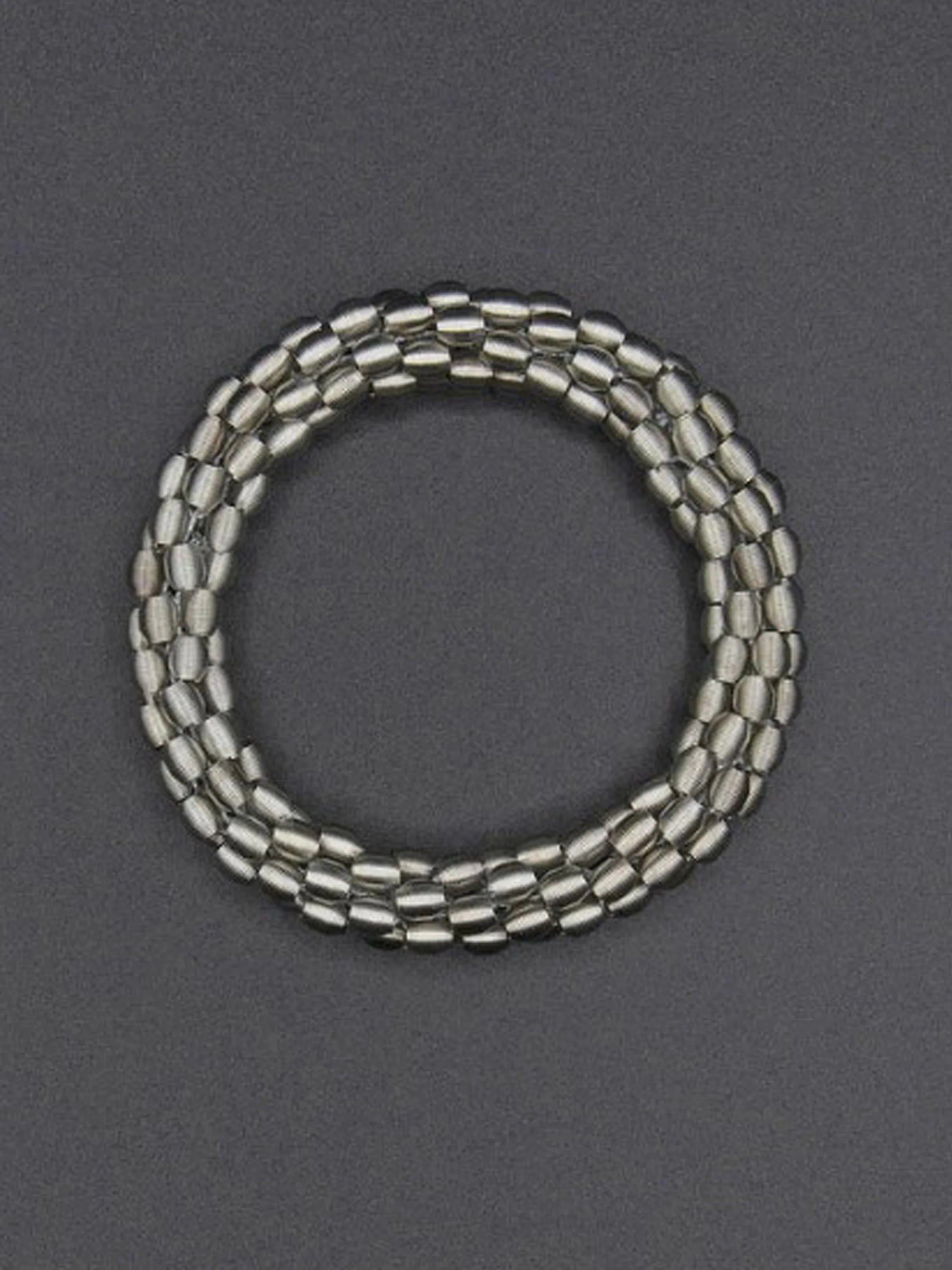 Sea Lily Woven Silver Beads Bracelet in Sil