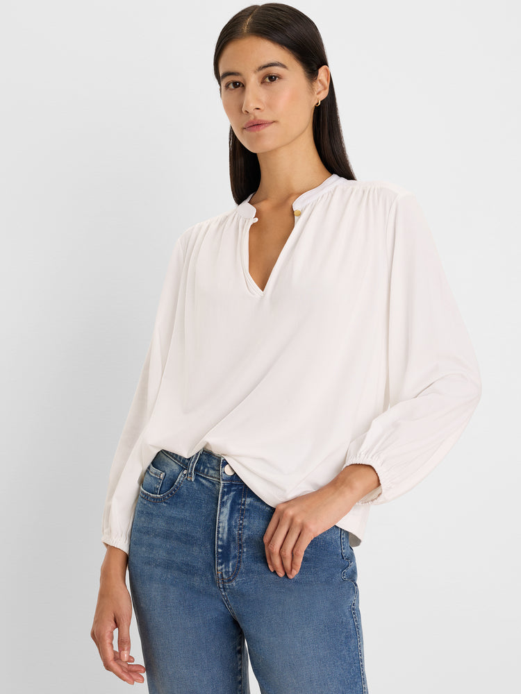 NIC+ZOE Mixed Media Peasant Top product