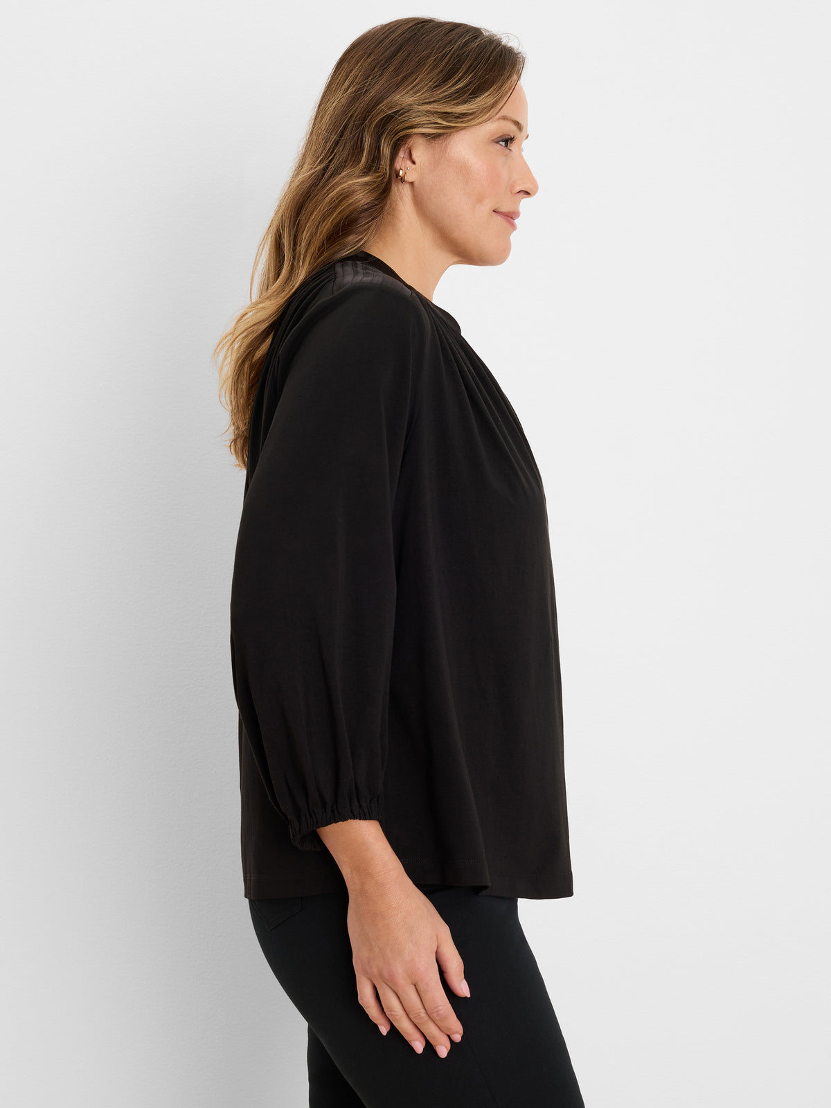 NIC+ZOE Mixed Media Peasant Top product